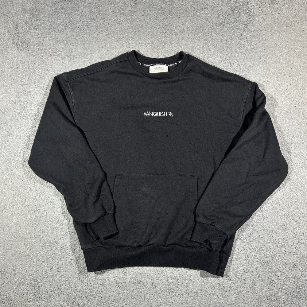 Vanquish Fitness Sweatshirt Small Black Crewneck Sweater Pullover Casual #3771